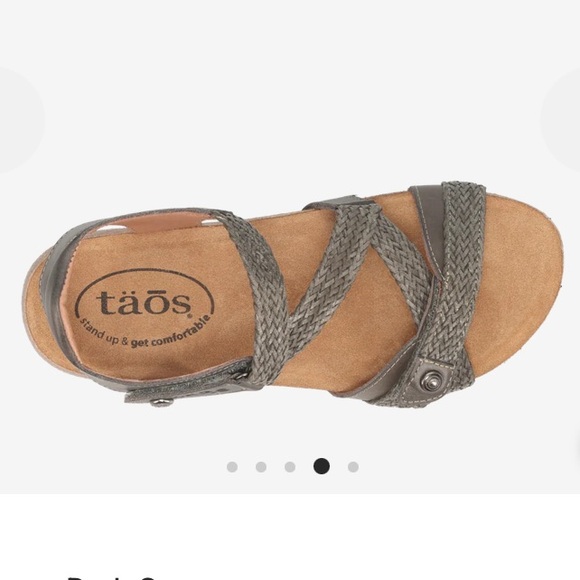 Taos | Trulie Lightweight Leather Sandal Woven Leather Womens 7 - 7.5 Dk Grey - Picture 10 of 12